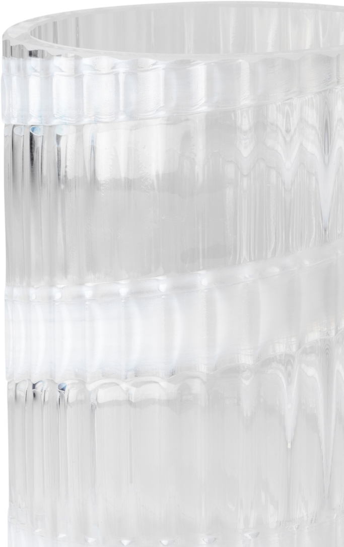 Lyngby Vase H15. 5 cm Swirl Hvid Mundblæst Glas